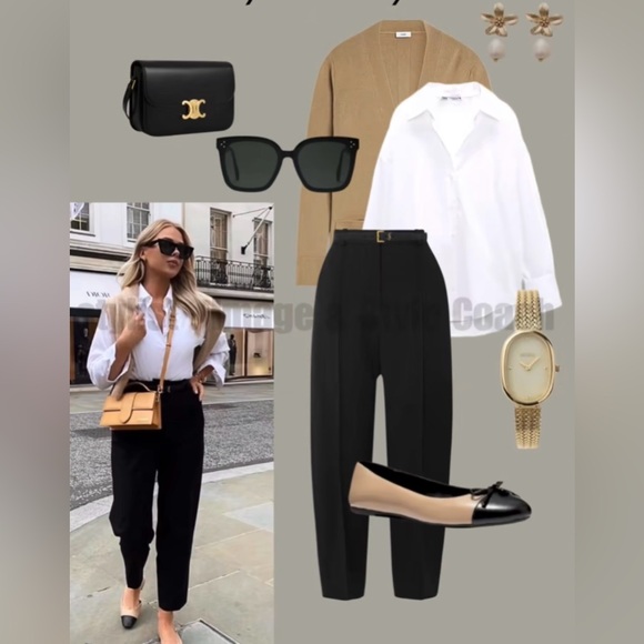 Modatope Two-Tone Beige and Black Flats - Picture 6 of 6